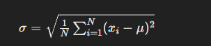 Standard Deviation calculation formula